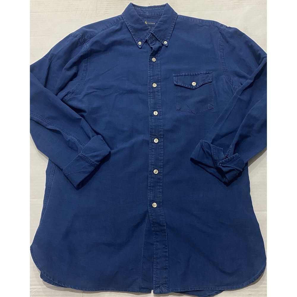 Polo Ralph Lauren Indigo Oxford Long Sleeve Button Down Shirt. Medium